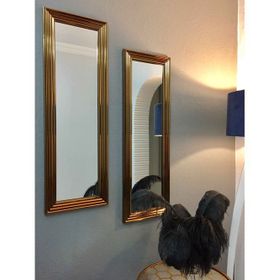 Mone Ayna İkili Dekoratif Bronz Çerçeveli Salon Ofis Aynası