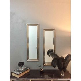 Mone Ayna İkili Dekoratif Gümüş Çerçeveli Salon Ofis Aynası