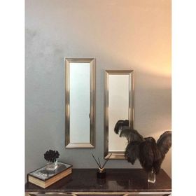 Mone Ayna İkili Dekoratif Gümüş Çerçeveli Salon Ofis Aynası