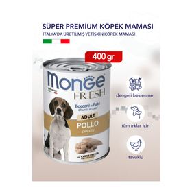 Monge 400 gr Fresh Adult Chicken Tavuk Etli Konserve Yetişkin Köpek Maması