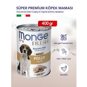 Monge 400 gr Fresh Adult Chicken Tavuk Etli Konserve Yetişkin Köpek Maması