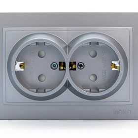 Mono Despina İkili Topraklı Priz Komple Gümüş