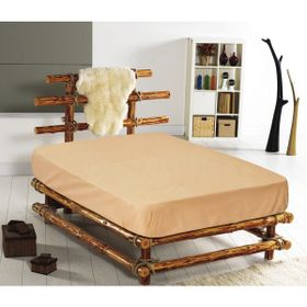 Monohome %100 Pamuklu Ranforce Fitted Kahve Lastikli Çift Kişilik Çarşaf