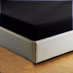 Monohome %100 Pamuklu Ranforce Fitted Lastikli Siyah Tek Kişilik Çarşaf