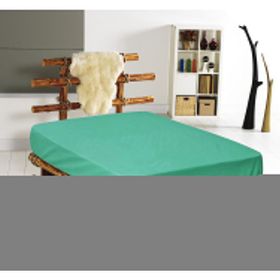Monohome %100 Pamuklu Ranforce Fitted Lastikli Su Yeşili Çift Kişilik Çarşaf