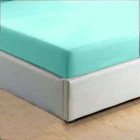 Monohome %100 Pamuklu Ranforce Fitted Lastikli Su Yeşili Çift Kişilik Çarşaf