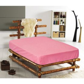 Monohome %100 Pamuklu Ranforce Fitted Pudra 160x200 cm Lastikli Çift Kişilik Çarşaf