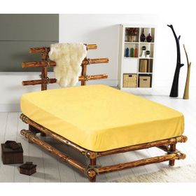 Monohome %100 Pamuklu Ranforce Fitted Sarı 160x200 cm Lastikli Çift Kişilik Çarşaf