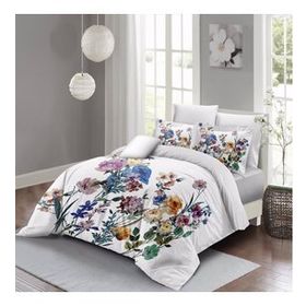 Monohome 200x220 cm Beyaz Flower Mix Çift Kişilik 3D Pamuk Saten Nevresim Takımı