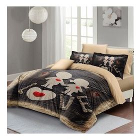 Monohome 200x220 cm Kırmızı Sevgililer Günü Pamuk Saten Kalbim Sende Çift Kişilik Nevresim Takımı