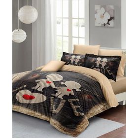 Monohome 200x220 cm Kırmızı Sevgililer Günü Pamuk Saten Kalbim Sende Çift Kişilik Nevresim Takımı
