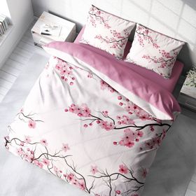Monohome 220x240 cm King Sıze Kiraz Çiçeği 3D Pamuk Saten Çift Kişilik Nevresim Takımı