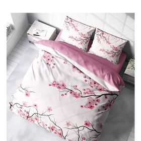 Monohome 220x240 cm King Sıze Kiraz Çiçeği 3D Pamuk Saten Çift Kişilik Nevresim Takımı
