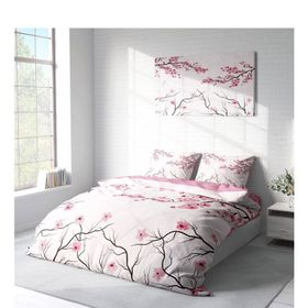 Monohome 220x240 cm King Sıze Kiraz Çiçeği 3D Pamuk Saten Çift Kişilik Nevresim Takımı
