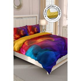 Monohome 32838 Paint 3D Pamuk Saten Çift Kişilik Nevresim Takımı