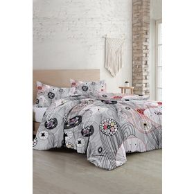 Monohome 35488 Grey Energy Luxury Pamuk Saten Çift Kişilik Nevresim Takımı