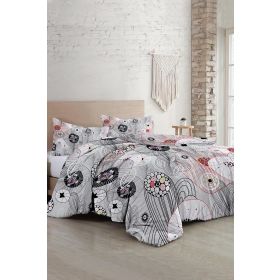 Monohome 35488 Grey Energy Luxury Pamuk Saten Çift Kişilik Nevresim Takımı