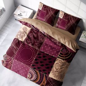 Monohome 37086 Patchwork 3D Pamuk Saten Çift Kişilik Nevresim Takımı