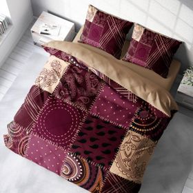 Monohome 37086 Patchwork 3D Pamuk Saten Çift Kişilik Nevresim Takımı