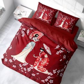 Monohome 37819 Japan Style 3D Pamuk Saten Renkli Çift Kişilik 200x220 cm Nevresim Takımı