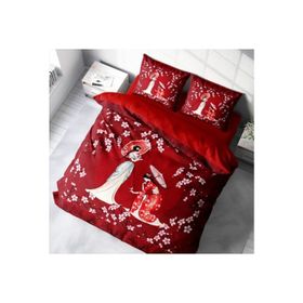 Monohome 37819 Japan Style 3D Pamuk Saten Renkli Çift Kişilik 200x220 cm Nevresim Takımı