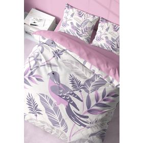Monohome 38052 GrayPink 3D Pamuk Saten Çift Kişilik 200x220 cm Nevresim Takımı
