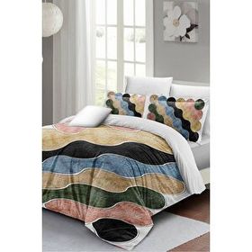 Monohome 3D Pamuk Saten Row Colors Çift Kişilik Nevresim Takımı