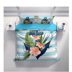 Monohome 64440 Anchor 200x220 cm Çift Kişilik Pamuk Saten Nevresim Takımı