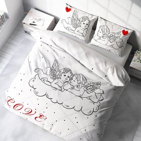 Monohome Angel 3D Pamuk Saten Çift Kişilik 200x220 cm Nevresim Takımı