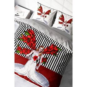 Monohome Angel Fail 3D Pamuk Saten Çift Kişilik 200x220 cm Nevresim Takımı