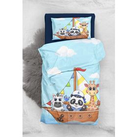 Monohome Animals Sail 3D Pamuk Saten Bebek Nevresim Takımı Seti