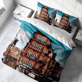 Monohome Apartman 3D Pamuk Saten Çift Kişilik 200x220 cm Nevresim Takımı