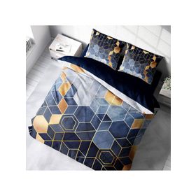 Monohome Arty Blue 3D Pamuk Saten Çift Kişilik Nevresim Takımı