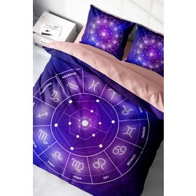 Monohome Astroloji 3D Pamuk Saten Renkli Çift Kişilik 200x220 cm Nevresim Takımı