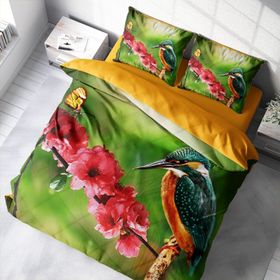 Monohome Bahar Günü 3D Pamuk Saten Renkli Çift Kişilik 200x220 cm Nevresim Takımı
