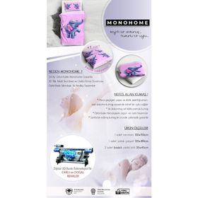 Monohome Bebeğimi Uyandırma 3D Pamuk Saten Renkli Bebek 100x150 cm Nevresim Takımı