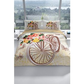 Monohome Bicycle 3D Pamuk Saten Çift Kişilik 200x220 cm Nevresim Takımı