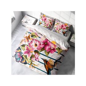 Monohome Bird & Butterfly Naturel Renkli Çift Kişilik 200x220 cm Nevresim Takımı