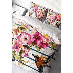 Monohome Bird & Butterfly Naturel Renkli Çift Kişilik 200x220 cm Nevresim Takımı