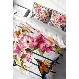 Monohome Bird & Butterfly Naturel Renkli Çift Kişilik 200x220 cm Nevresim Takımı