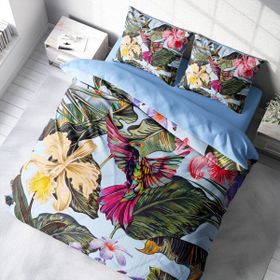 Monohome Bird Tropik 3D Pamuk Saten Çift Kişilik 200x220 cm Nevresim Takımı
