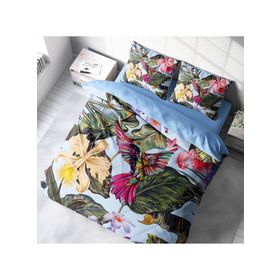Monohome Bird Tropik 3D Pamuk Saten Çift Kişilik 200x220 cm Nevresim Takımı