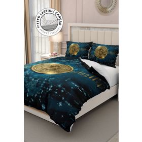 Monohome Bitcoin 3D Pamuk Saten Çift Kişilik Nevresim Takımı