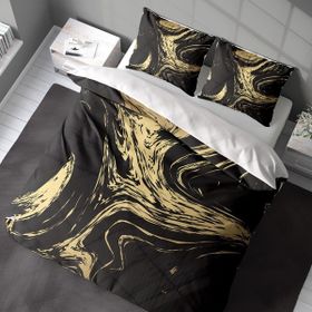 Monohome Black Design 3D Pamuk Saten Çift Kişilik 200x220 cm Nevresim Takımı