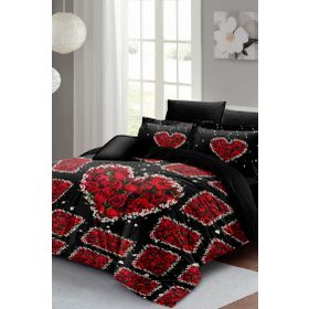 Monohome Black Roses 3D Pamuk Saten %100 Pamuk Çift Kişilik Nevresim Takımı