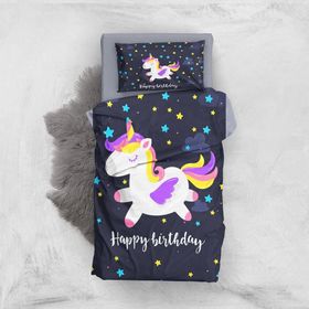 Monohome Black Unicorn 3D Pamuk Saten Bebek Nevresim Takım
