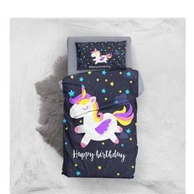 Monohome Black Unicorn 3D Pamuk Saten Bebek Nevresim Takımı