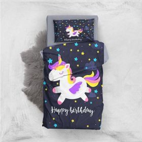 Monohome Black Unicorn 3D Pamuk Saten Bebek Nevresim Takımı