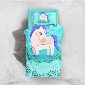 Monohome Black Unicorn 3D Pamuk Saten Renkli Bebek 100x150 cm Nevresim Takımı