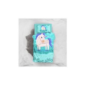 Monohome Black Unicorn 3D Pamuk Saten Renkli Bebek 100x150 cm Nevresim Takımı